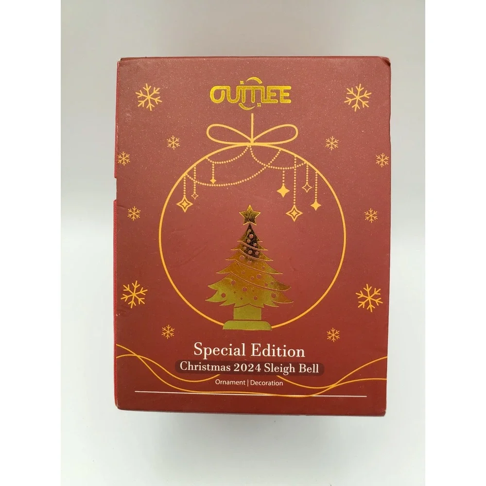 Oumee Silver Annual Sleigh Bell Christmas Tree Ornament 2024